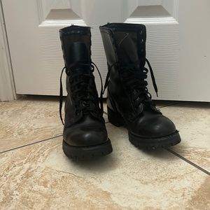 Military combat boots biker boots, women’s size 6 1/2 lace up black